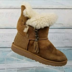 Ugg Brown Genuine Shearling Tassel Boots 5